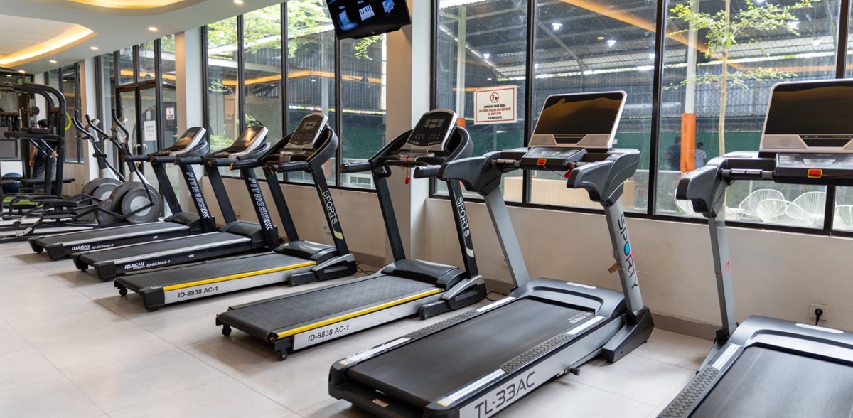 Work out in the large gym