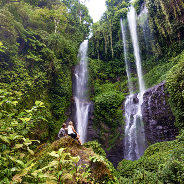 Waterfall hike in the jungle
