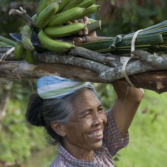 Balinese Woman Traditionel Banana 01