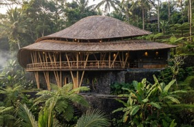 View of Desa Eko Glamping resort in Munduk Bali