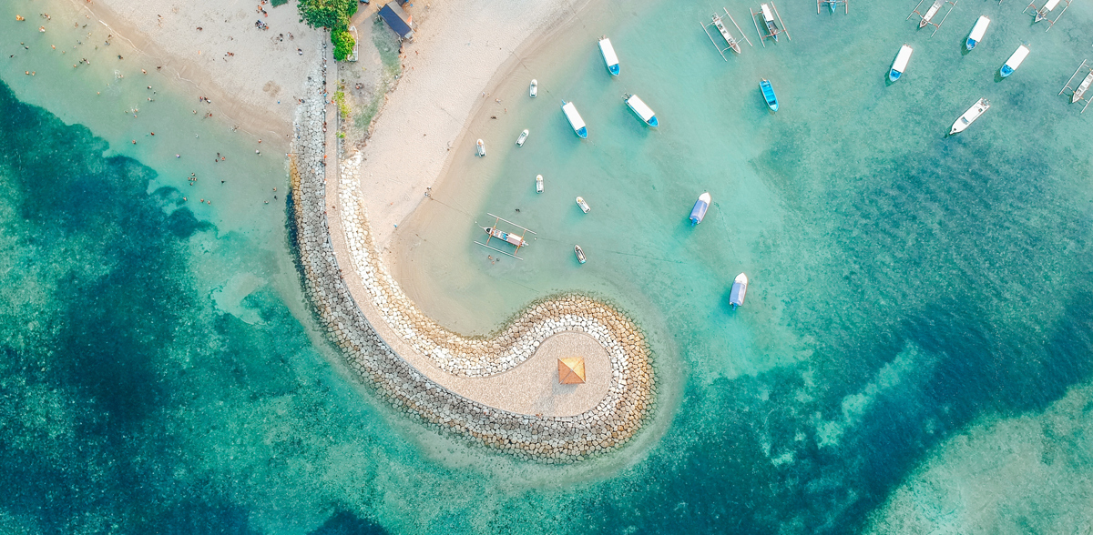 Sanur drone shot