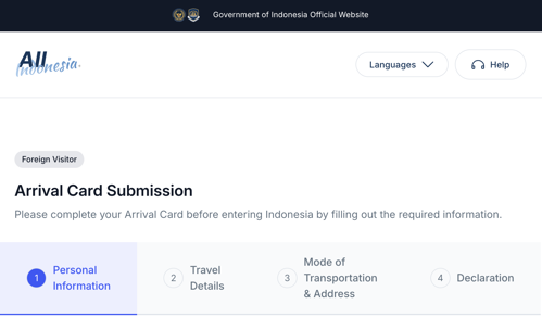 All Indonesia Arrival Card