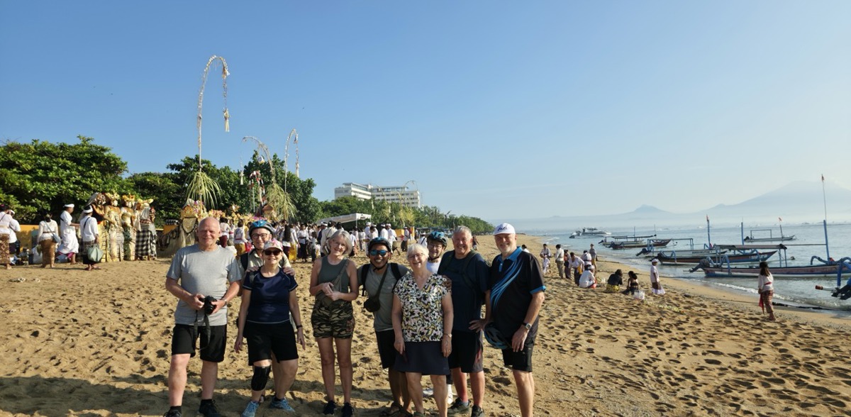 Guests on bike tour, Melasti Ceremony