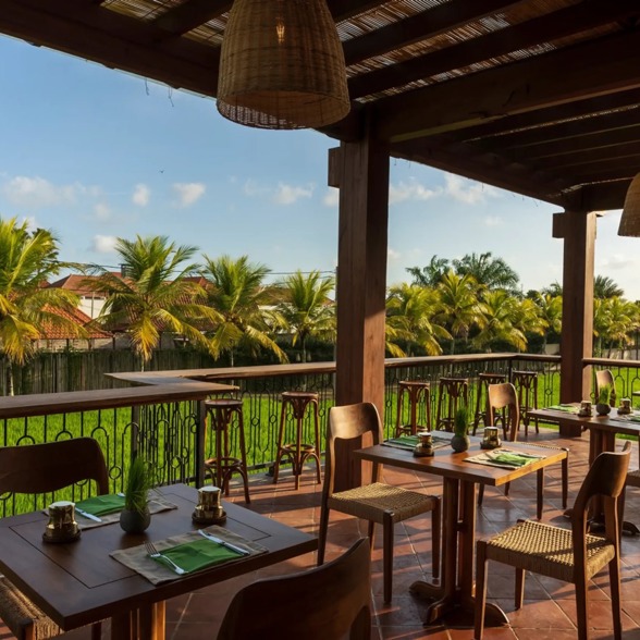 Pistachio Restaurant serving Balinese and international cuisine at Adiwana Bisma hotel in Ubud