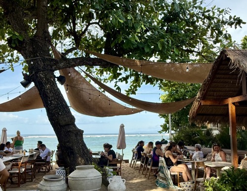 Restaurants at the beach boardwalk, Sanur