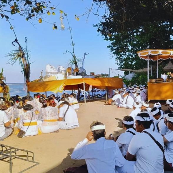 Ceremony at the beach of Sanur