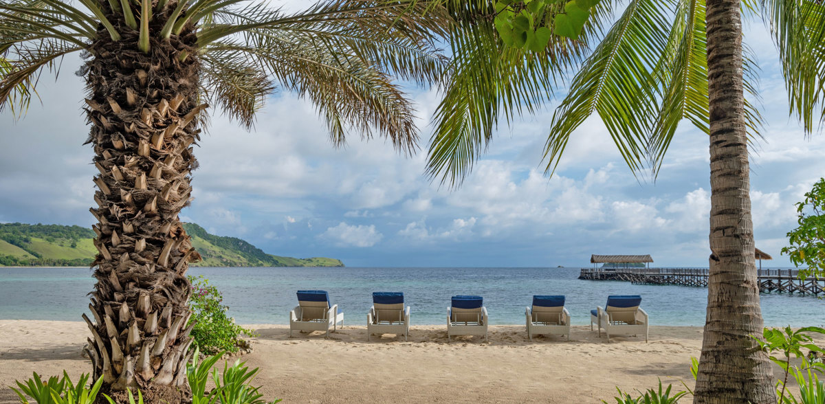 Beachfront location