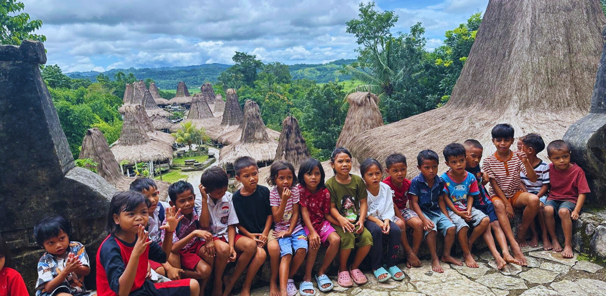 Curious children from the village