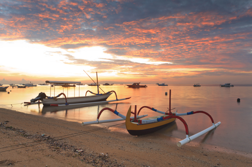 Sanur beach sunset view