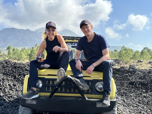 Drive in black lava on a 4WD Jeep Tour Adventure